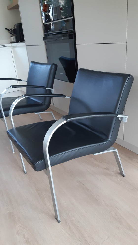 Image 1 of 2x Leolux Sentia 987 Sessel, schwarzes Leder