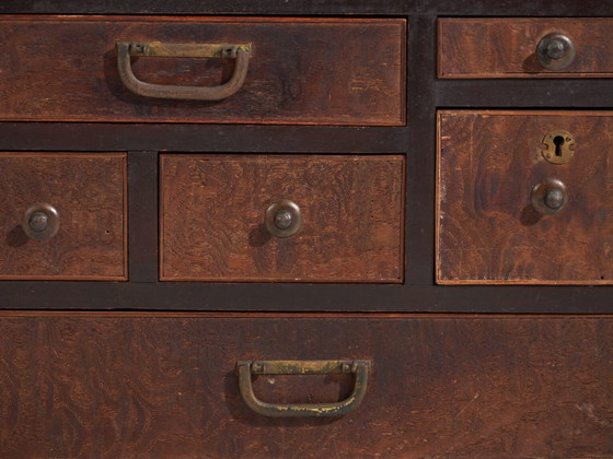 Small antique Japanese Tansu - Taishō / Showa Period (c. ) #99 – Chest of drawers, Metal (photo 40 of 40)