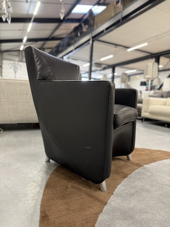 Image 1 of Sillón Leolux Dolcinea de piel negra