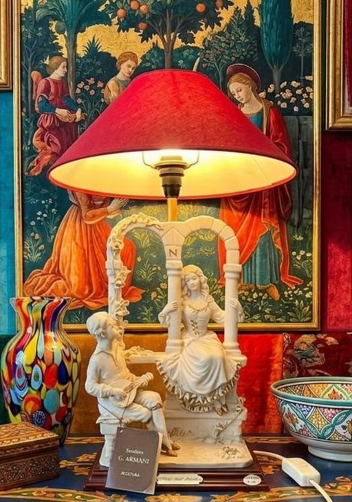 Seltene Giuseppe Armani Oxolyte Tischlampe, Florenz, 1980er Jahre