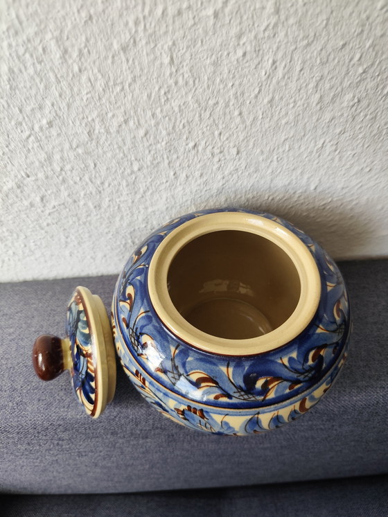 Image 1 of Vintage koektrommel van handbeschilderd keramiek, collector's item