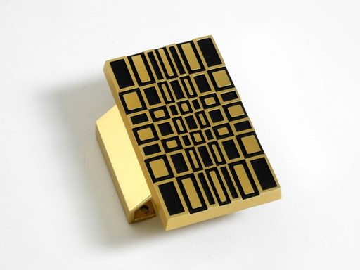 Very beautiful 1960s Space Age abstract design door handle made of brass-plated cast aluminum