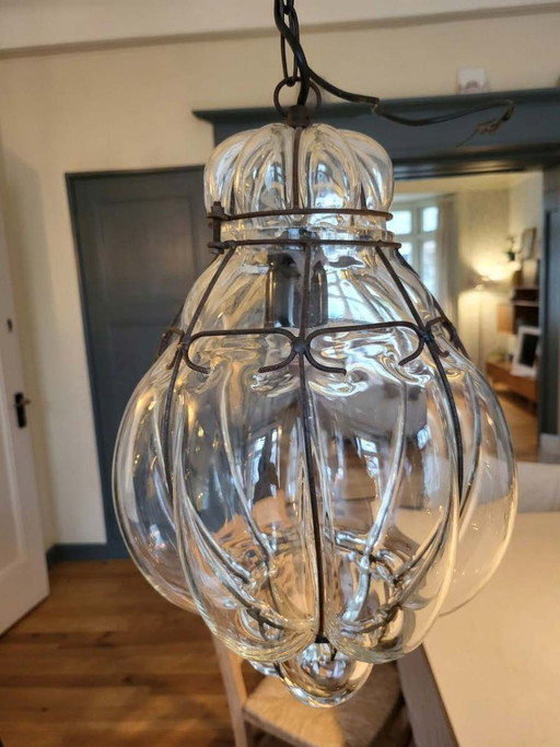 Set di due bellissime Lampade a sospensione in vetro veneziano