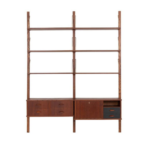 Modulares Regalsystem aus Teakholz, dänisches Design, 1960er Jahre, hergestellt in Dänemark – boekenkasten, Wood