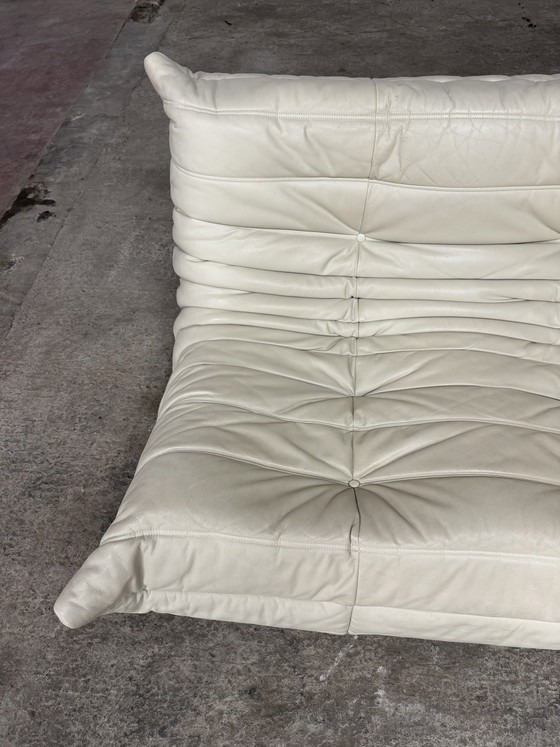 Image 1 of 100% authentieke Ligne Roset Togo 3zit Beige leder TOPstaat!
