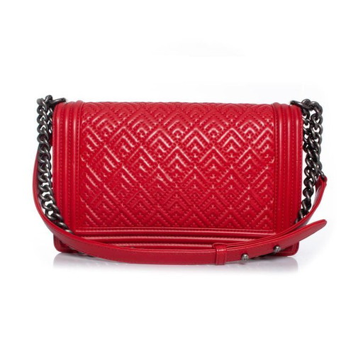 Chanel, borsa Boy media trapuntata rossa