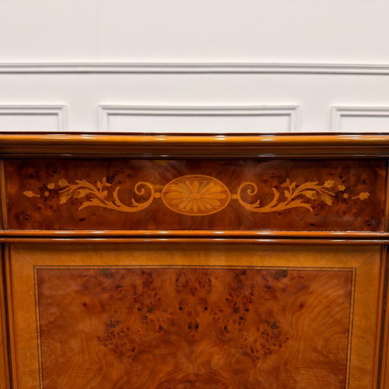 Antique Classic Italian Desk with Back Panel – Wood, Brass (photo 10 of 20)