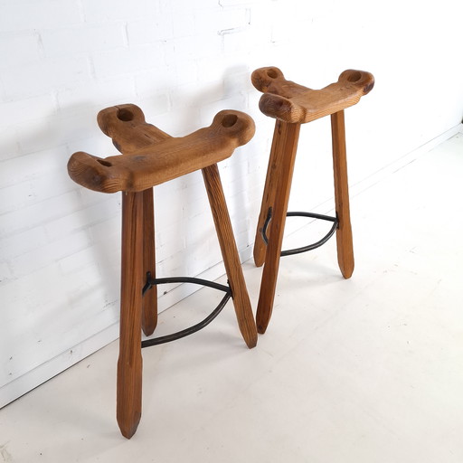 2x sgabello brutalista vintage