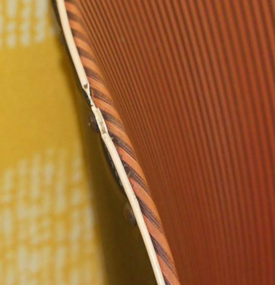 Image 1 of  60er Jahre Cocktailstuhl rotgestreift rockabilly Klassiker Stuhl Holz Cocktailsessel Kunststoff 