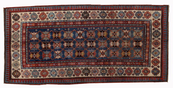 Image 1 of Alfombra antigua caucásica Talish hecha a mano, 131 cm x 271 cm (4,3' x 8,9'), década de 1880 - 1B514