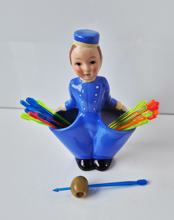 Image 1 of 1950 Goebel / Hummel Bellboy Tooth Pick Holder Cigarettes Holder