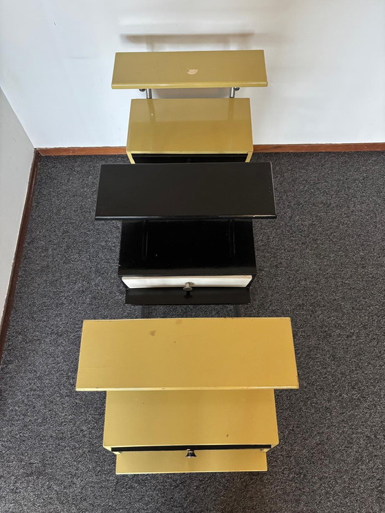 Image 1 of 3x Vintage Wim Rietveld / Auping bedside table 1950s