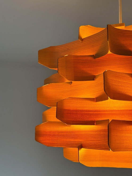 Image 1 of  Mid-Century Wooden Pendant Lamp by Hans-Agne Jakobsson, Sweden, 1970s