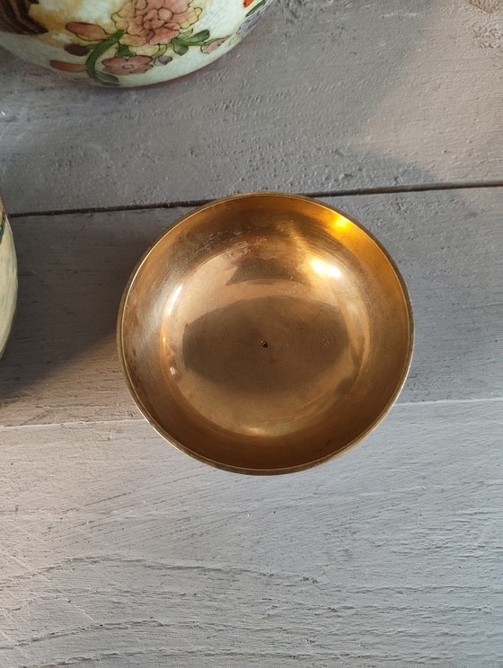 Image 1 of Beautiful Set of 3 Vintage Satsuma Ginger Jars