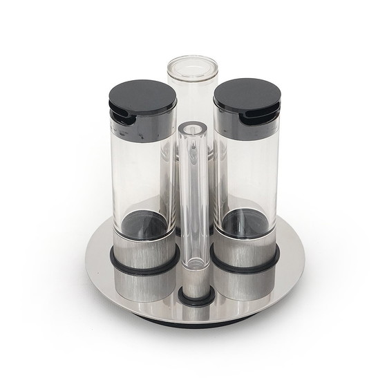 Image 1 of Zylindrisches Salz-, Pfeffer-, Öl- und Essig-Set von Studio OPI für Cini und Nils, 1970er Jahre
