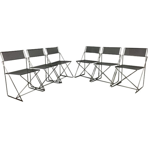 Set of 6 vintage X-Line chairs by Niels Jorgen for Magis, Italy 1980