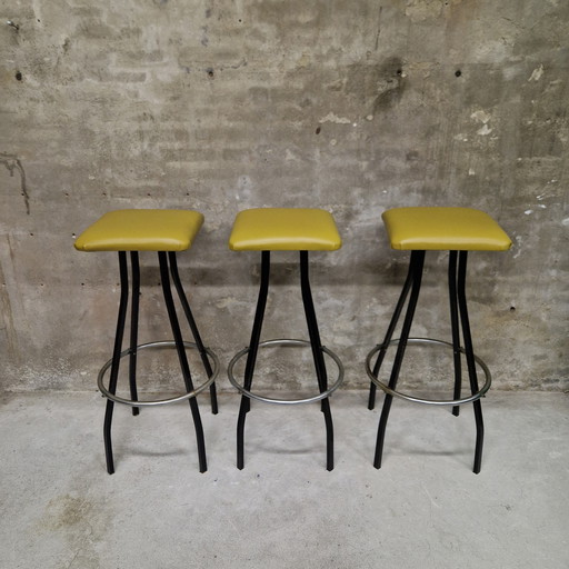 Juego de 3 taburetes de bar vintage taburete de bar