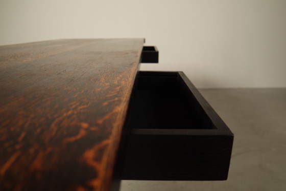 Table de salle à manger en chêne teinté foncé de Jean Batenburg pour MI, Belgique, vers 1969 (photo 15 of 15)