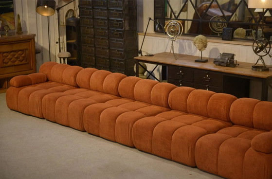 Grand canapé modulable pour 10 personnes – Canapés 3 places, Velours, Vintage (photo 12 of 17)