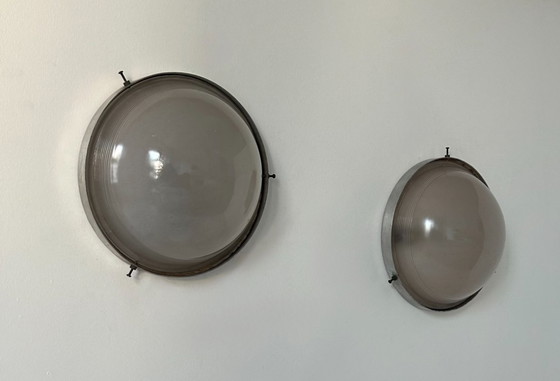 Image 1 of Paire d'appliques modernistes en chrome et verre sablé, France, 1930