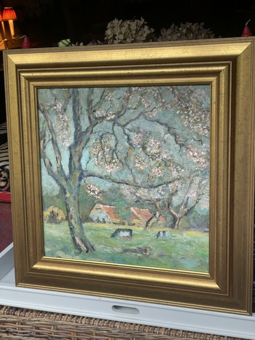 After Van Gogh, oil on canvas, framed,54x54