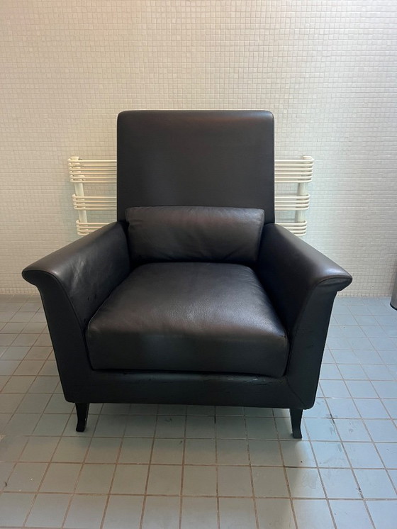 Image 1 of Auténtico sillón Poltrono Frau, cuero negro, impecable
