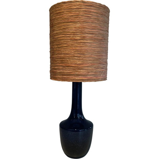 Vintage lamp in blauw geblazen glas, 1970