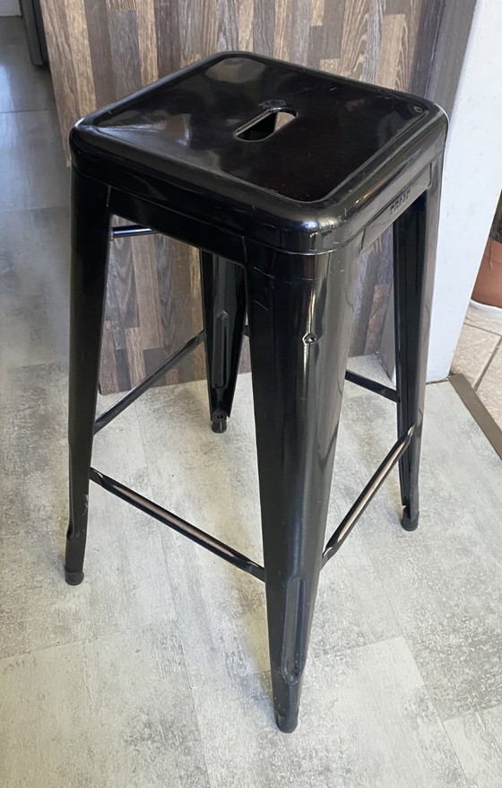 Image 1 of Genuine TOLIX H75 industrial stackable bar stool, black