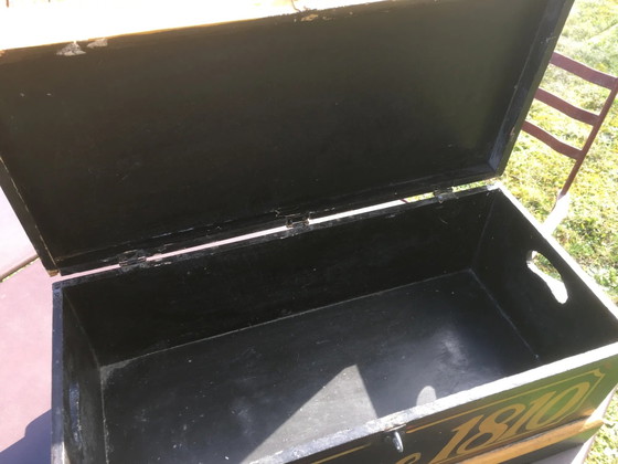 Baule in legno dipinto "Améria 1810" – Armadi contenitori, Vintage (photo 8 of 11)