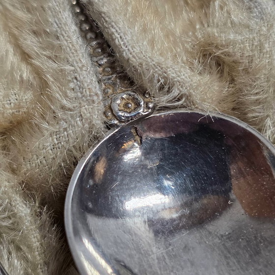 Image 1 of Hollandse zilveren theelepels in cassette, 1e helft 20e eeuw