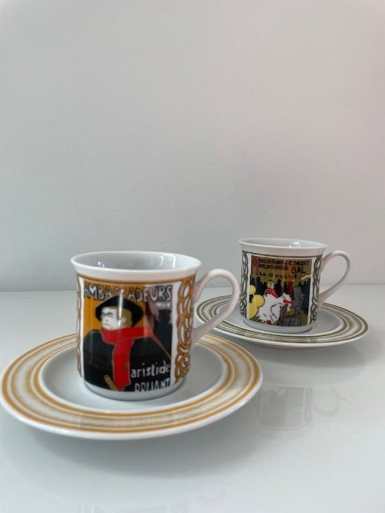 Image 1 of 5x Tazze e piattini Art Déco d'epoca (Lautrec)