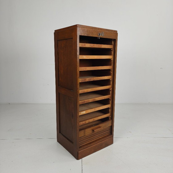 Image 1 of Mobile archivio con anta a rullo in rovere olandese, 1920-1930