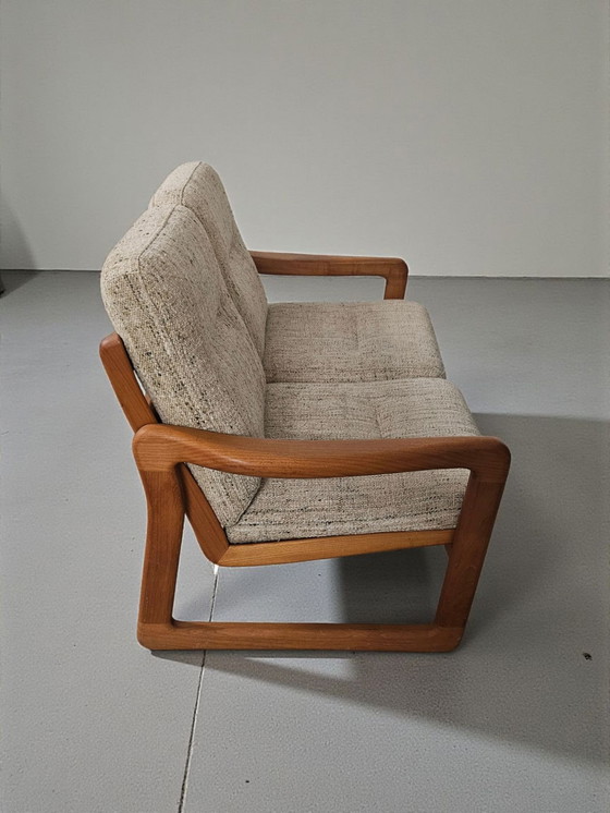 Image 1 of Mid Century Teak 2 Seater Sofa + Armchair Holstebro Møbelfabrik Made in Denmark 1970s