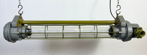 Image 1 of Lampadario industriale sovietico grigio a sospensione, anni '70