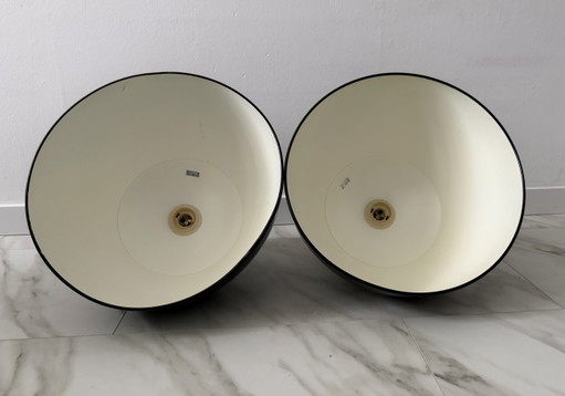 Set di 2 lampade vintage FUNiture 3102-01B – Nero lucido con cavo rosso – hanglampen, Metal, Textile (photo 2 of 5)