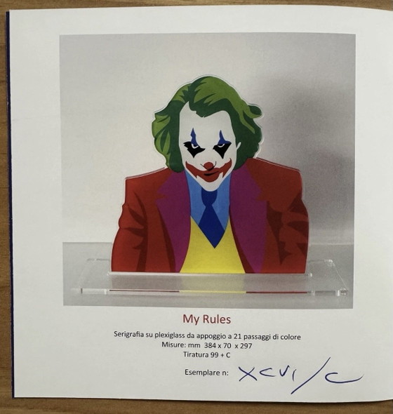 Image 1 of Marco Lodola serigrafia in plexiglass da appoggio “my rules” pop design 