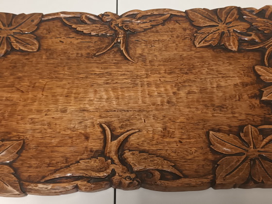 Image 1 of Bandeja de servir de madera tallada a mano