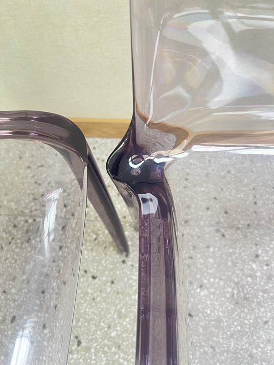 Image 1 of Juego de 4 sillas Casprini de plexiglás morado modelo Tiffany