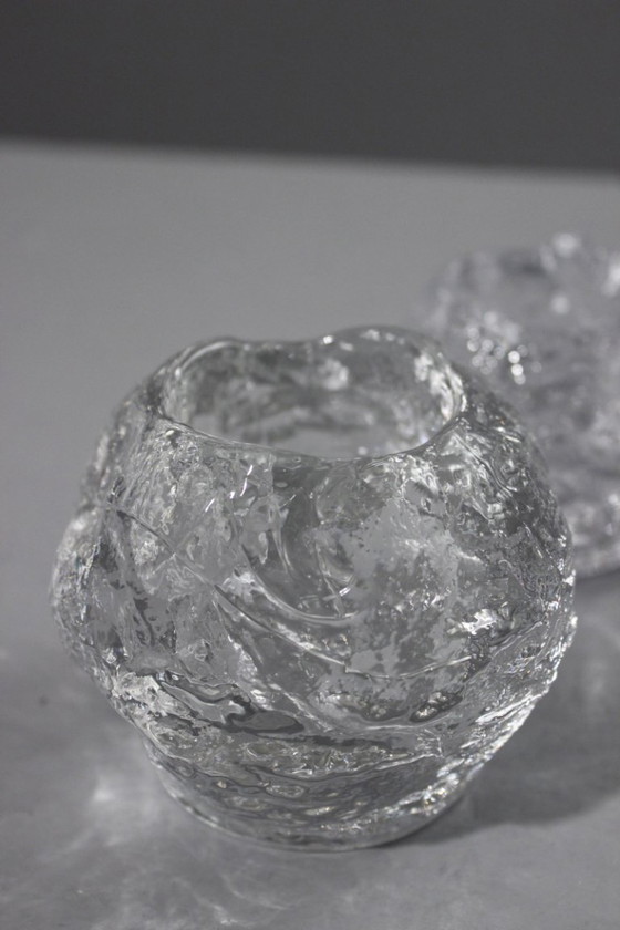 Image 1 of Ann Wolff & Kosta Boda - 2 portavelas de té Snowball, diseño sueco