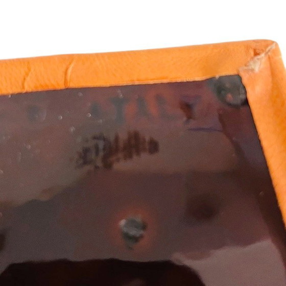 Image 1 of Vintage mid-century SC3 Italy jewelry box nubuck ceramic leather 1970s