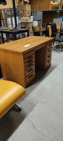Vintage 1950s oak desk