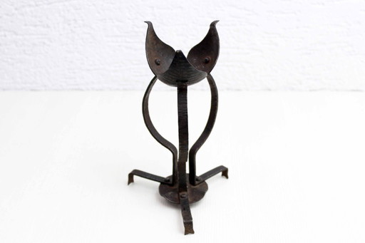 IJzeren kandelaar in natuurlijke stijl uit de jaren 1950