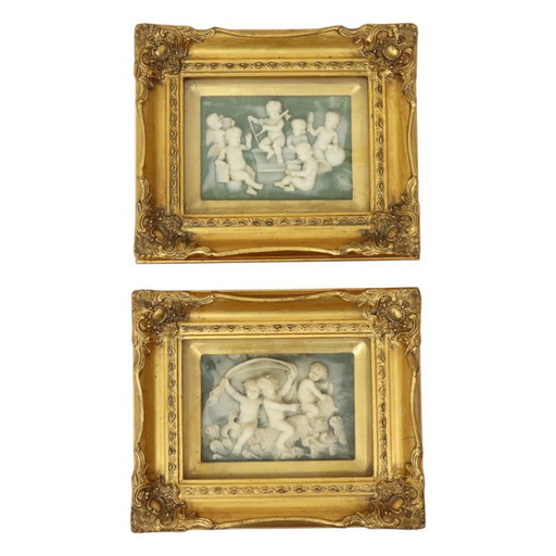 Plaques encadrées Albâtre Biggs and Sons London