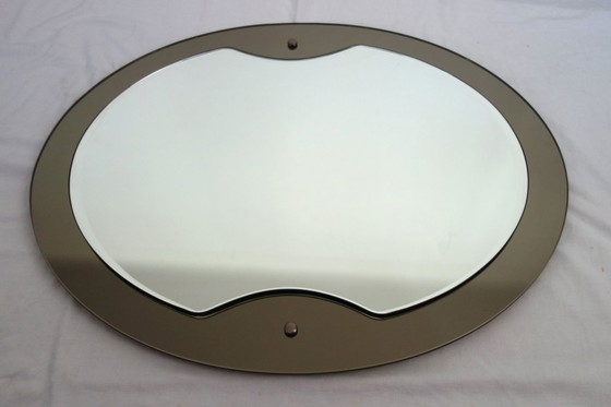 Image 1 of Ovale afgeschuinde spiegel van Lupi Cristal Luxor, Italië, 1970