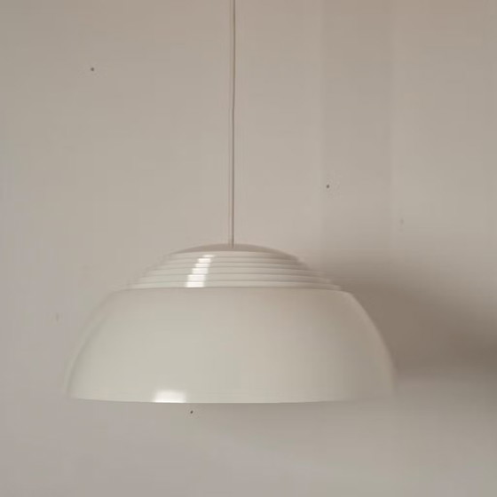 Louis Poulsen AJ Royal, Danish pendant lamp, Arne Jacobsen, 1950, Metal, White, Scandinavian (photo 2 of 17)