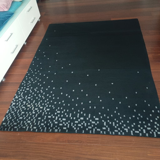 Tappeto in lana nera 230x170