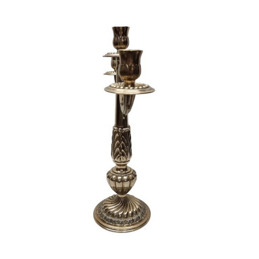 Vintage brass three-armed candlestick