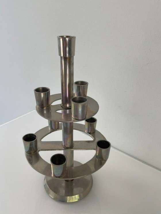Image 1 of Kandelaar 9 kaarsen etagere metaal 30 cm