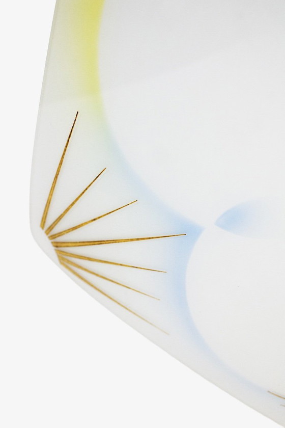 Image 1 of 1950s/60s mid-century art deco ceiling lamp flower