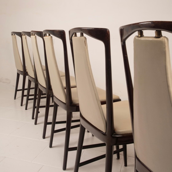 Osvaldo Borsani Sedie da Pranzo Italiane Mid Century in Mogano Tinto per ABV 1950 – Wood, Mid Century Modern (photo 14 of 20)